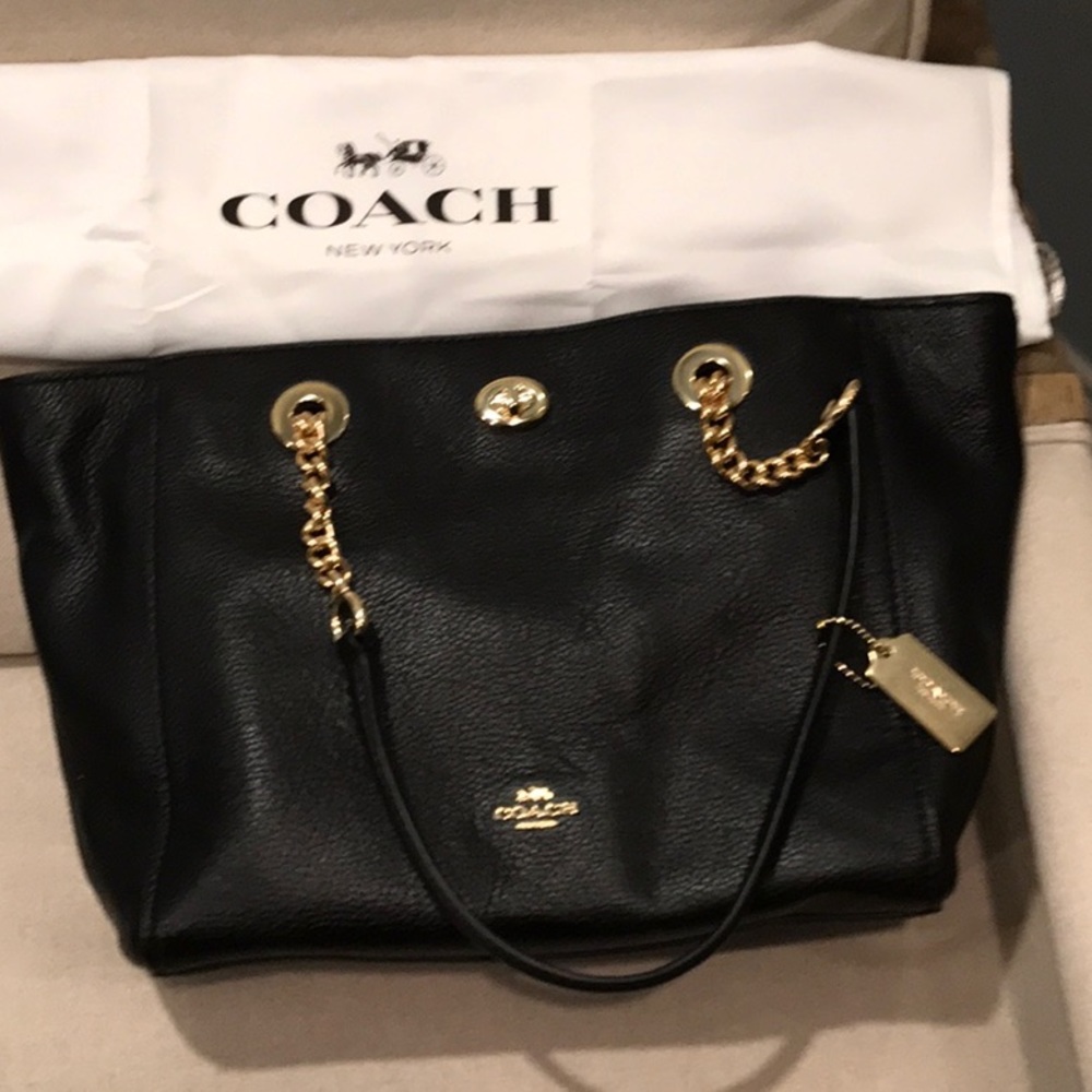 NWOT COACH black leather handbag